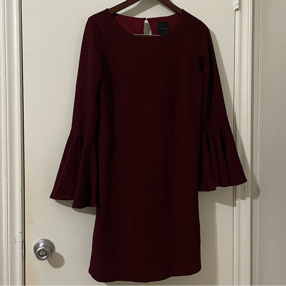 Alex Marie Deep Red Long Sleeve Dress Size S